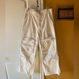 ZARA white cargo style pants size 10